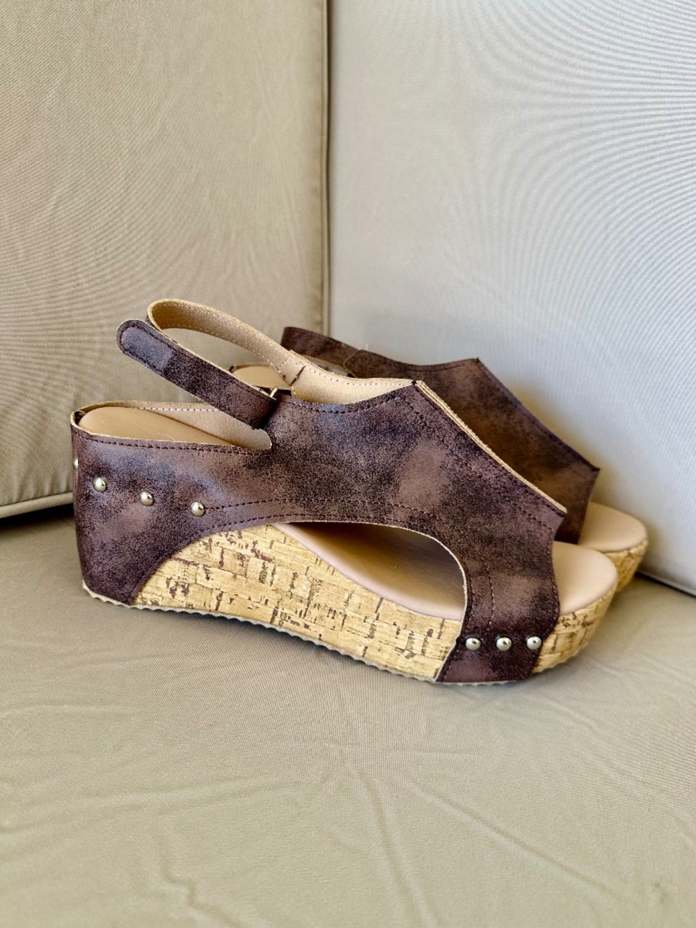 BBPM Platform Cork Wedge Beach Sandals, Size 7.5, NWOT - Picture 3 of 10